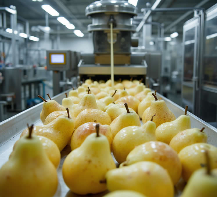 Industrial pear juicing
